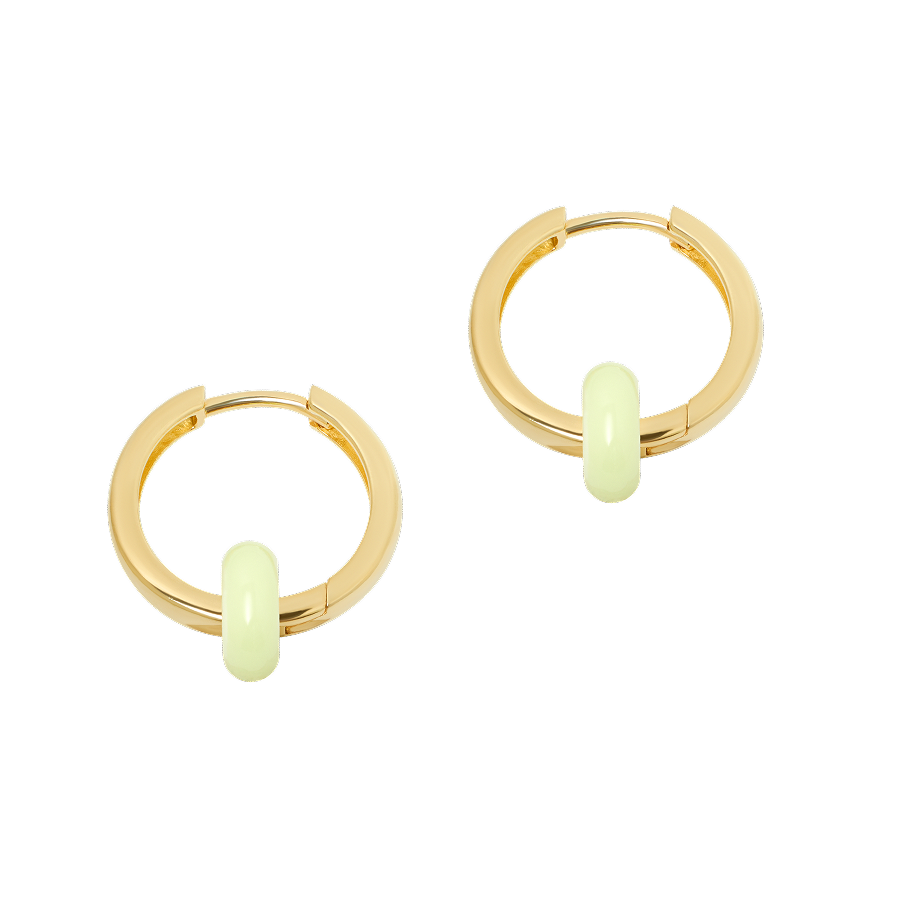 Frellini Lily Hoops Ohrringe mit Grünem Donut Freisteller