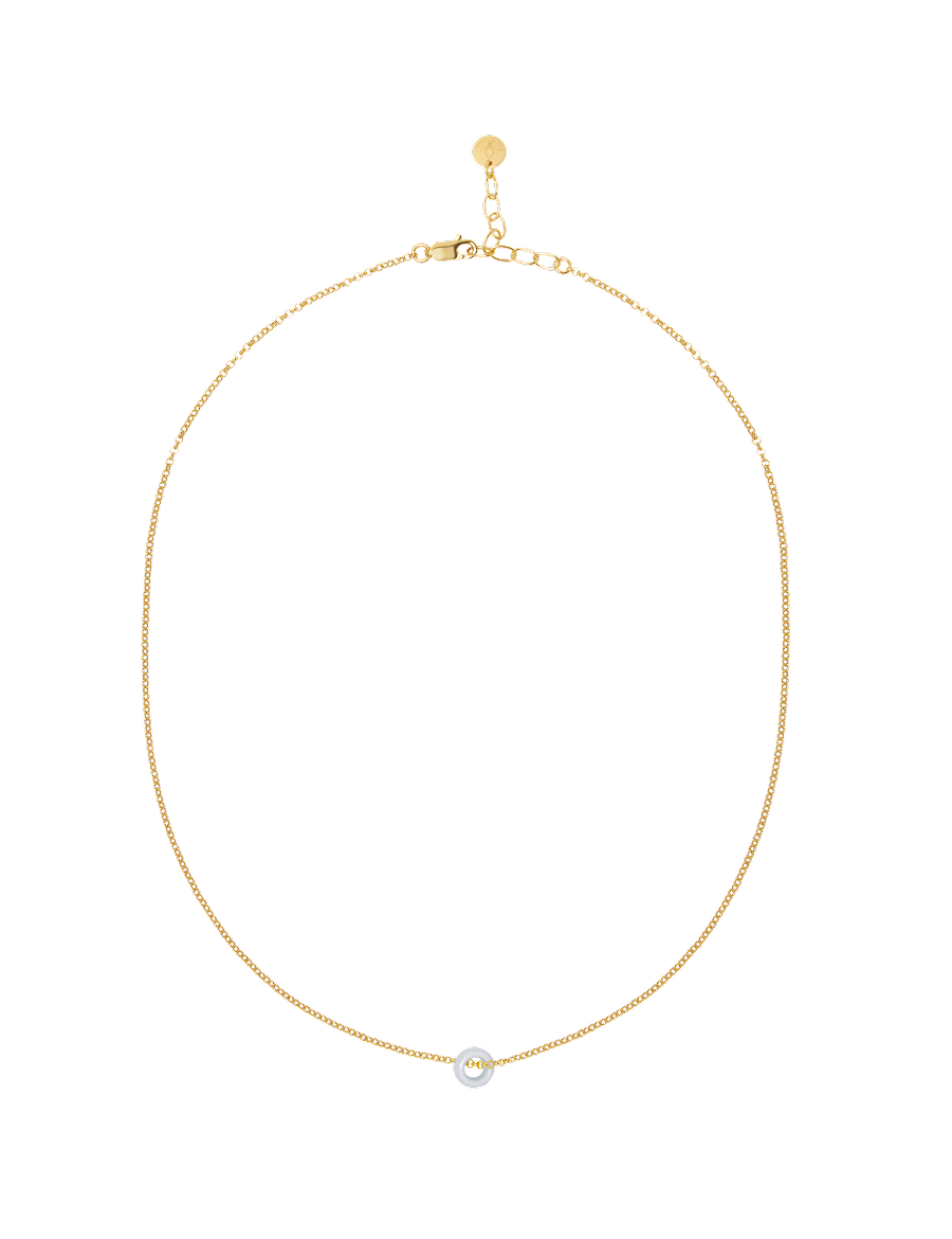 Frellini Suki Kette Gold mit Blauem Donut Freisteller