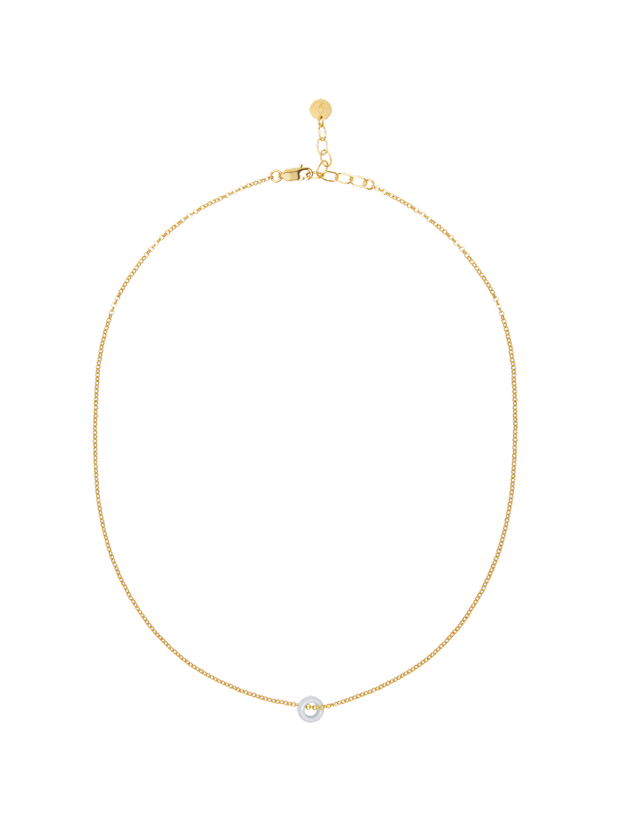 Frellini Suki Kette Gold mit Blauem Donut Freisteller