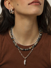 Frellini Joey Hoops Ohrringe Silber Modelbild