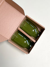 Green water glass, set of 2