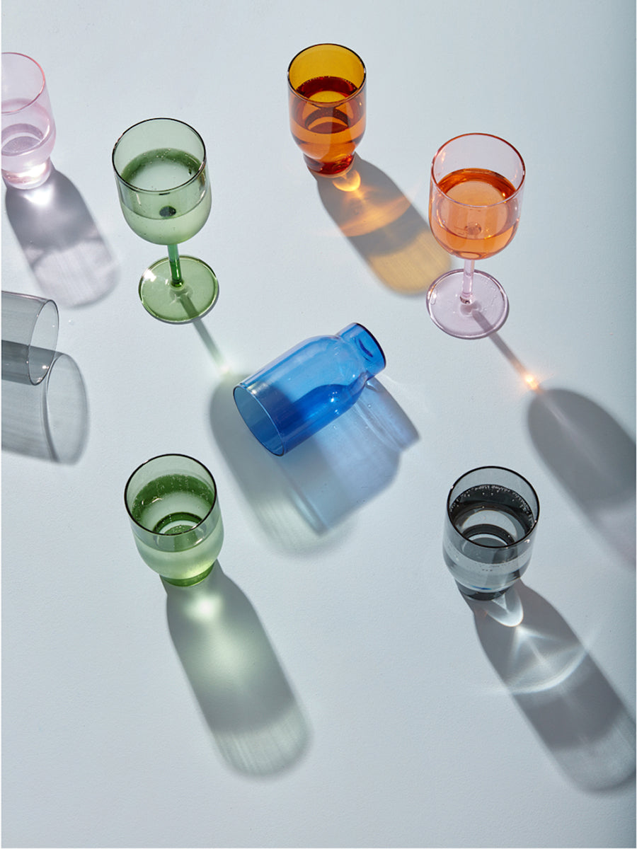 Green water glass, set of 2