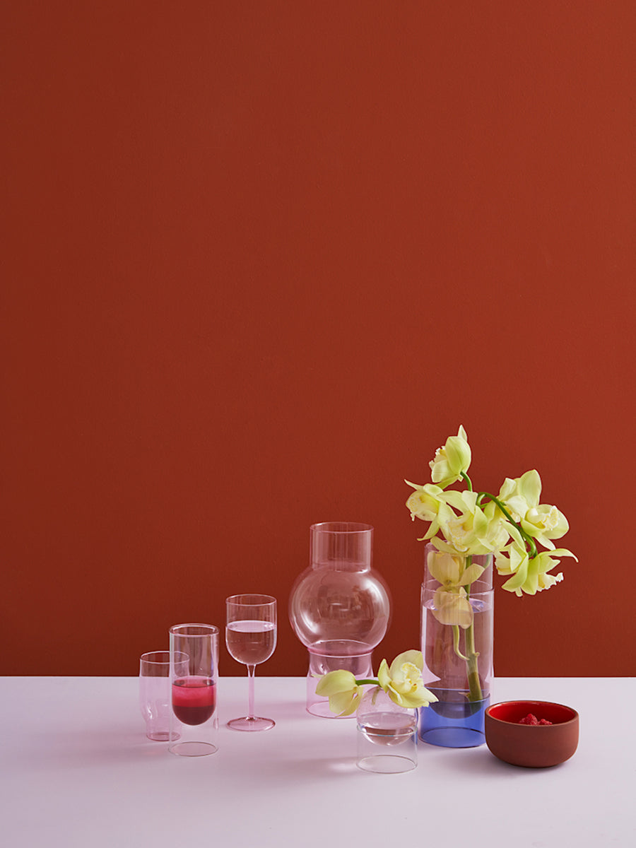 Pink water glass, set of 2