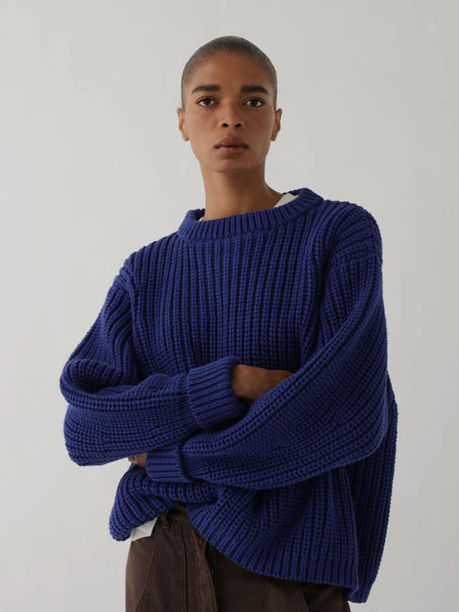 Chunky Lowe Pullover Cobalt Blue