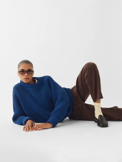 Chunky Lowe Pullover Cobalt Blue