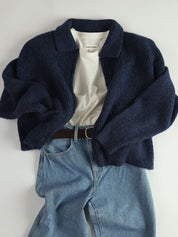 Reid Cardigan Marled Indigo