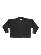 Reid Zip Cardigan Washed Black