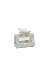 Jona Josefin Clip Haarspange Weiß mit Blauen Blumen Frontansicht