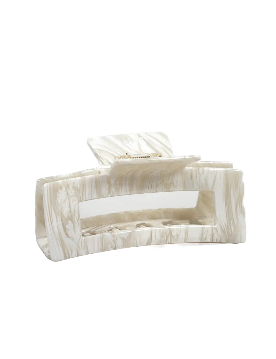 Jona Mila Clip Haarspange Beige Weiß Frontansicht