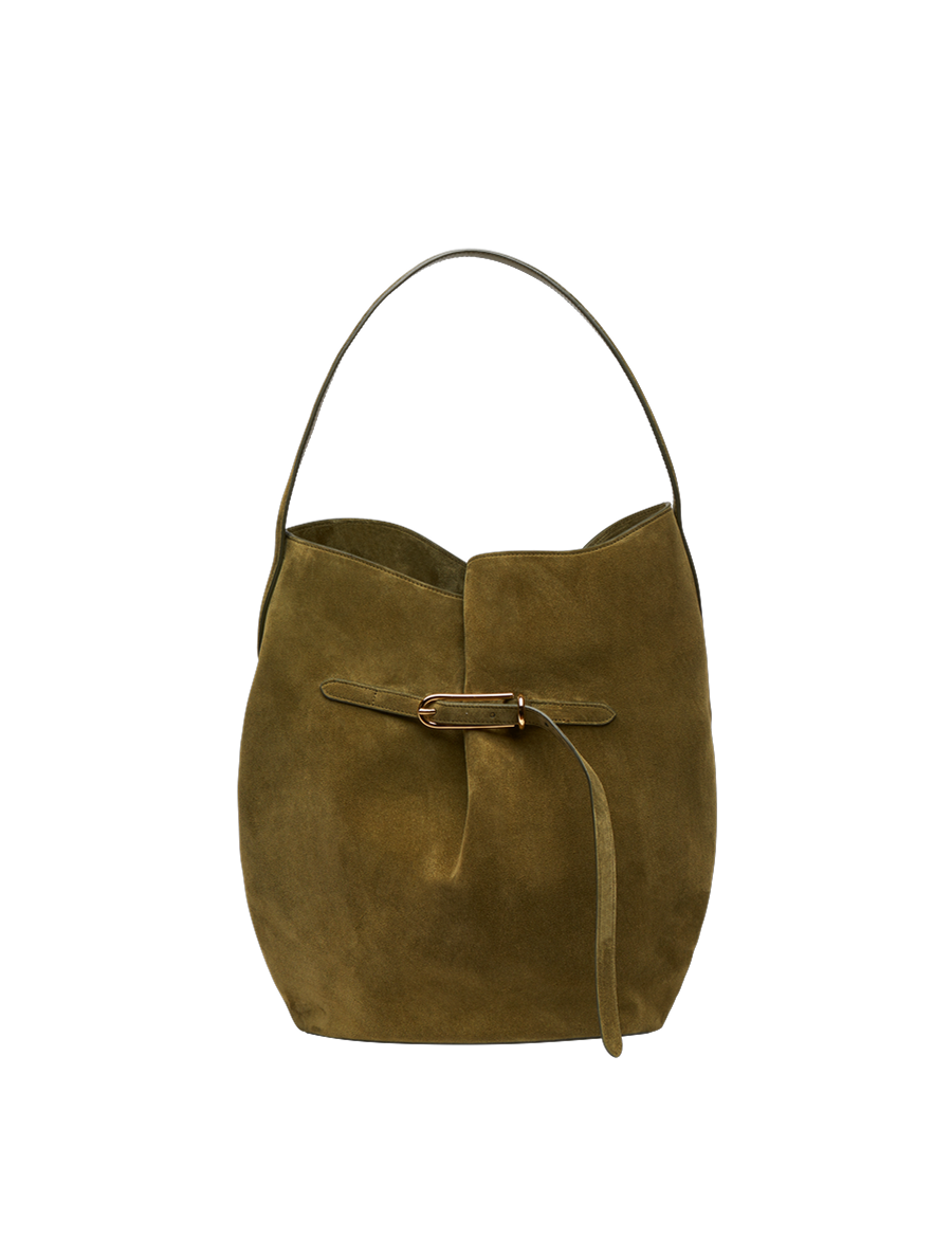 Liffner-BELTED-BUCKET-BAG-LARGE-Cow-Suede-ARMY-GOLD-HARDWARE-Freisteller.png