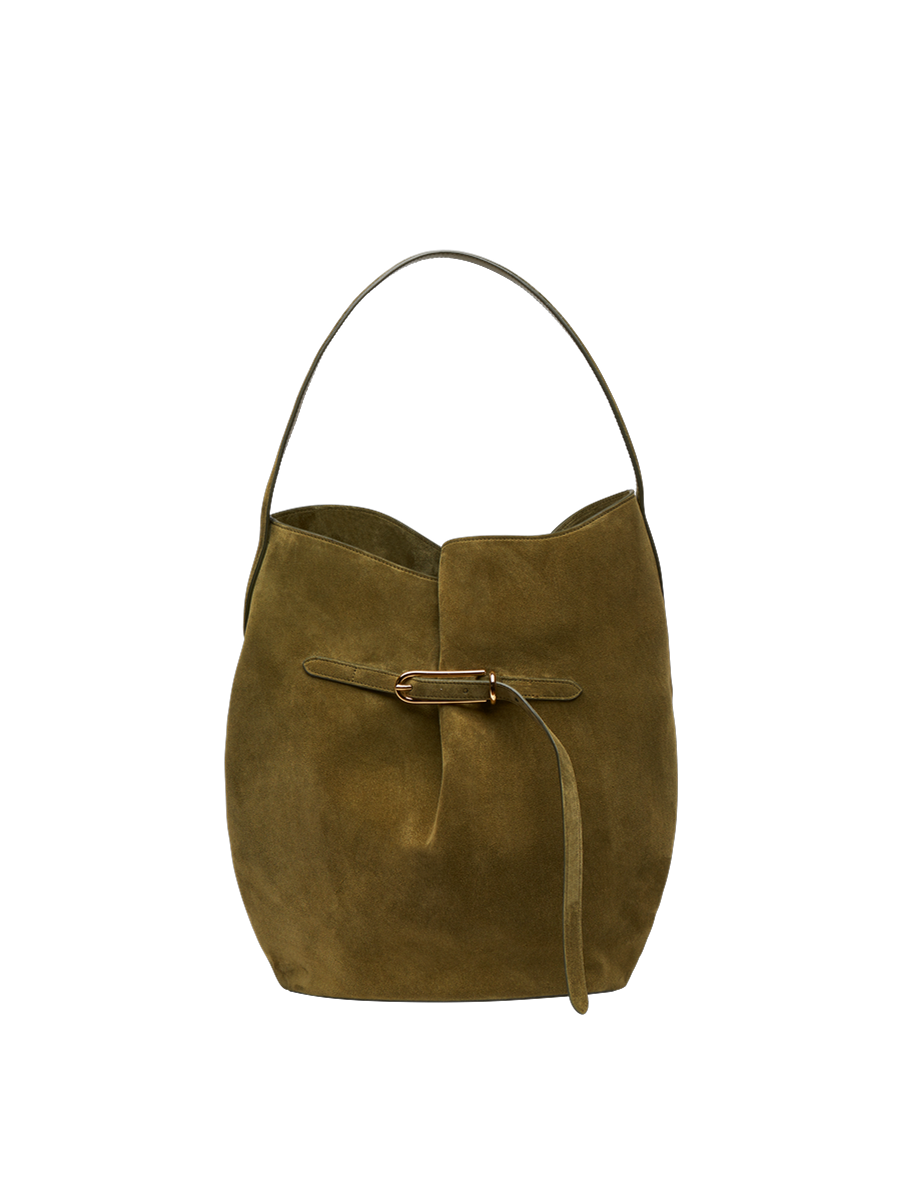 Belted Bucket Bag Large Army Green