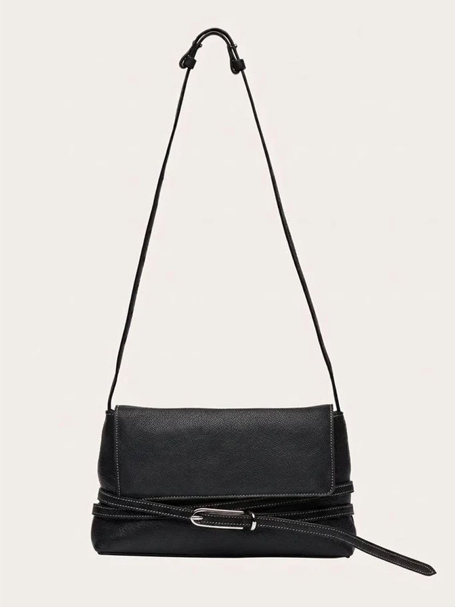 Belted Shoulder Bag Black