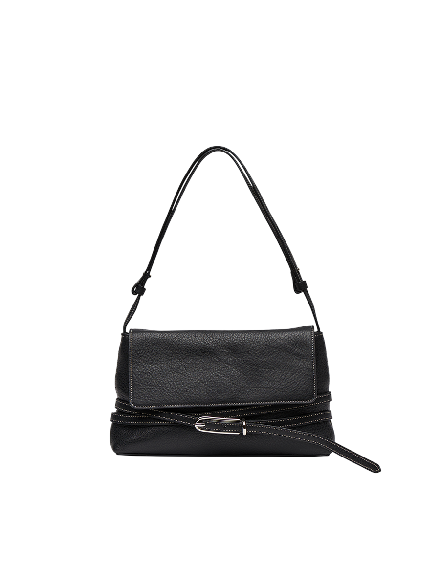 Belted Shoulder Bag Black