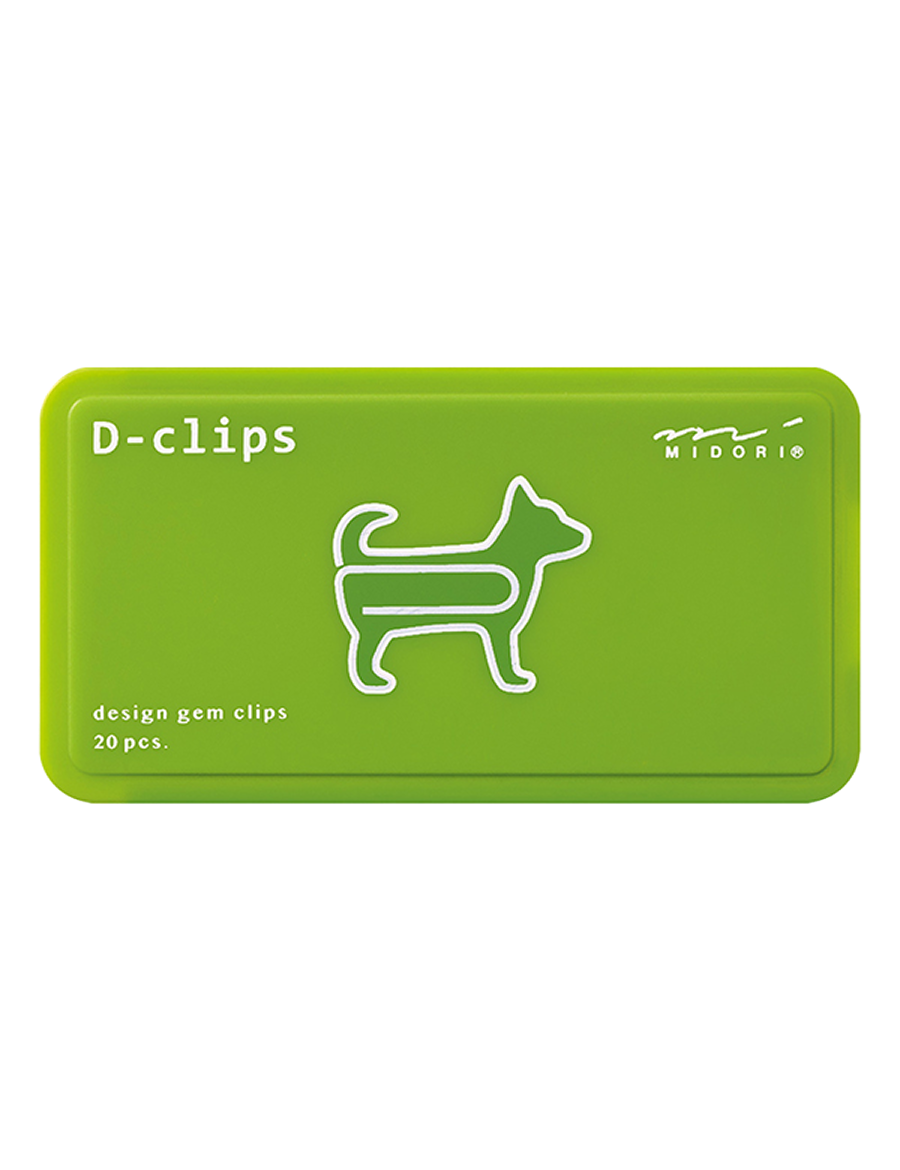 Midori D-Clips Büroklammern in Hundeform Freisteller Schachtel