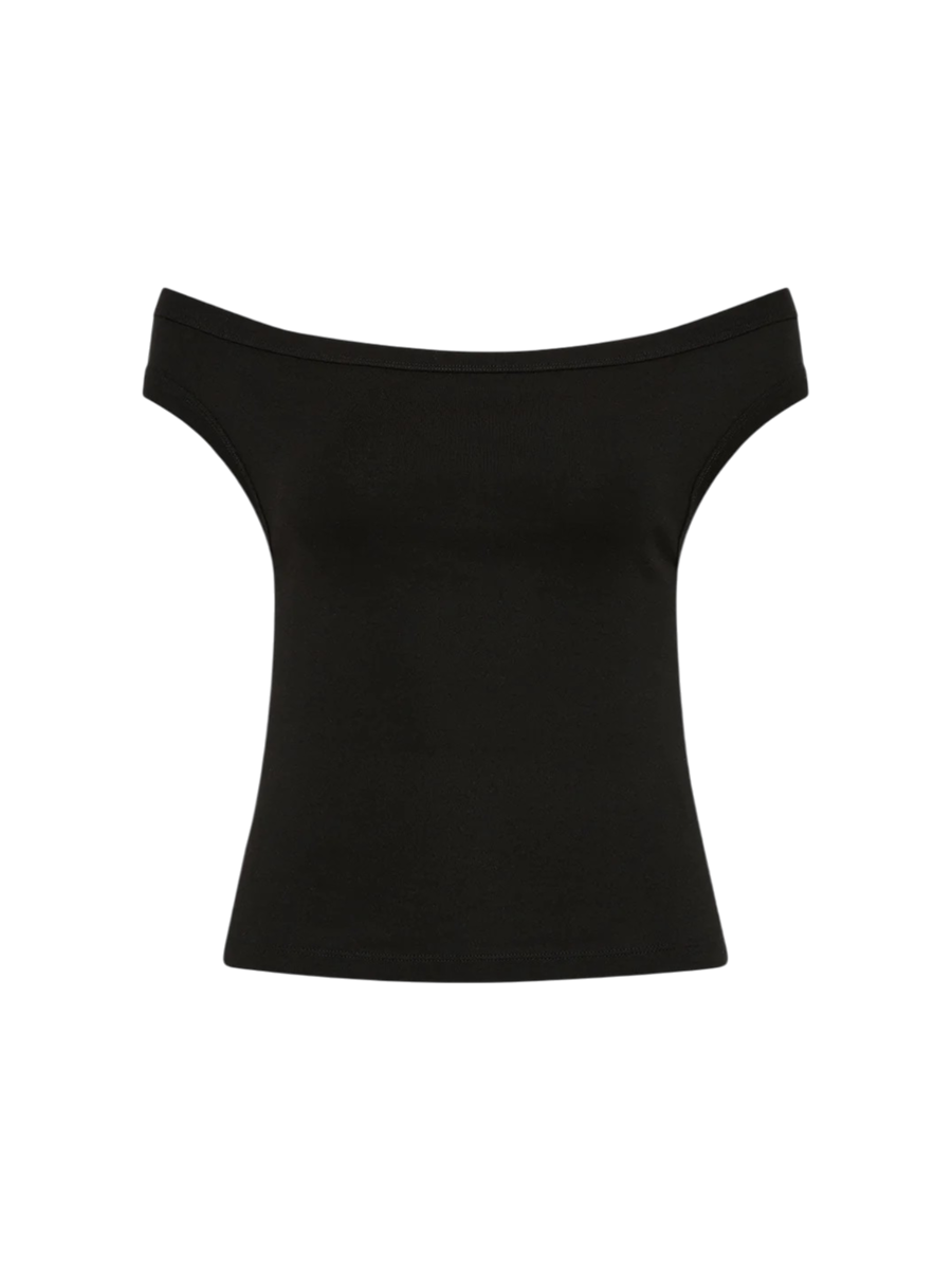 Organic Cotton Off Shoulder Top Black