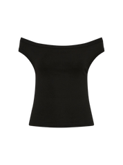 Organic Cotton Off Shoulder Top Black