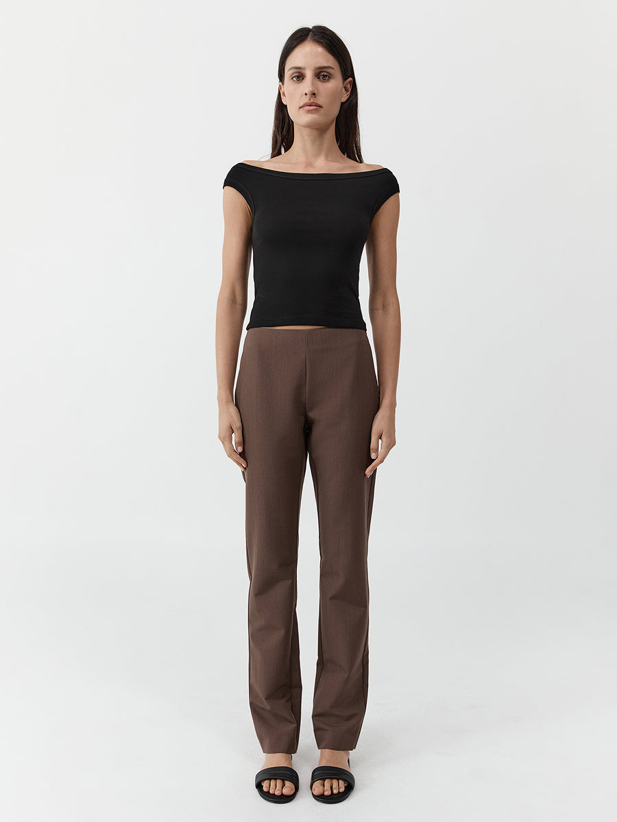 Organic Cotton Off Shoulder Top Black
