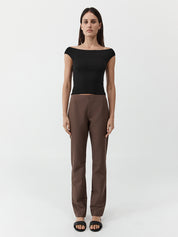 Organic Cotton Off Shoulder Top Black