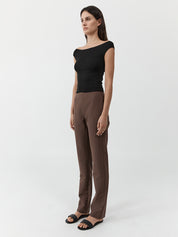 Organic Cotton Off Shoulder Top Black