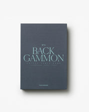 Printworks Classic Backgammon Spiel in Blau Grau Grün geschlossen Verpackung Vogelperspektive