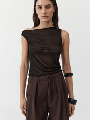 Relaxed Pleat Pants - Bark