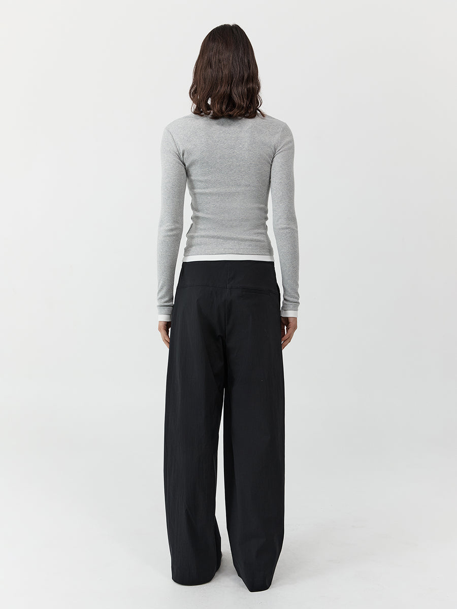 Relaxed Pleat Pants - Black