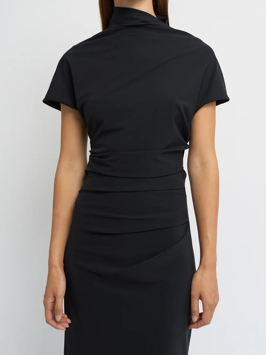 Asymmetric Short Sleeve Dress