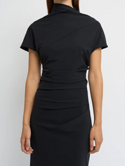 Asymmetric Short Sleeve Dress