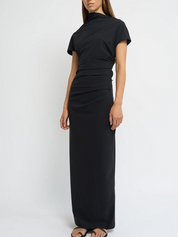 Asymmetric Short Sleeve Dress