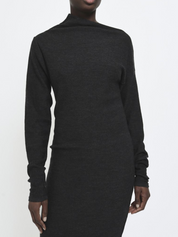 Knitted Asymmetric Long Sleeve Dress