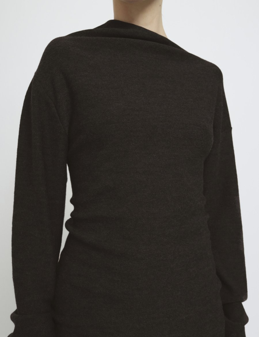 Reyem-Knitted-Asymmetric-Long-Sleeve-Top-Brown-Melange-Front-Detail.png