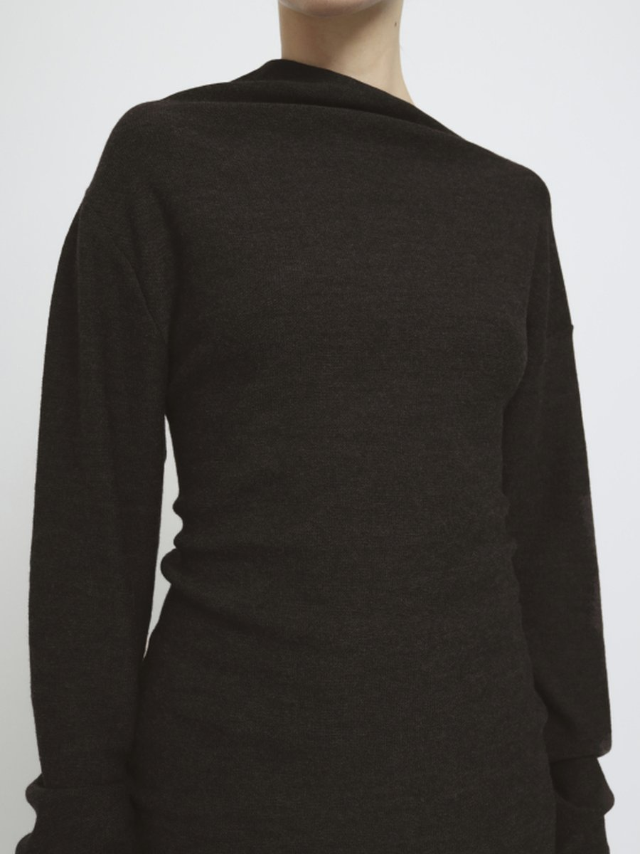 Knitted Asymmetric Long Sleeve Top