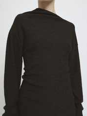 Knitted Asymmetric Long Sleeve Top