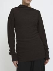 Knitted Asymmetric Long Sleeve Top
