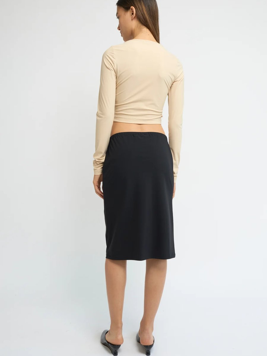 Straight Midi Skirt Black