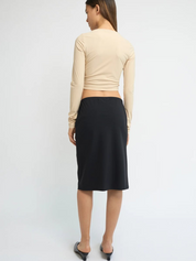 Straight Midi Skirt Black