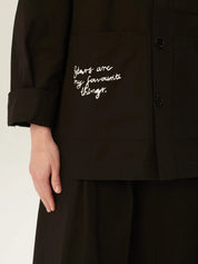 Rue de Tokyo Jacke Cameron mit weißer Moomin-Stickerei Details