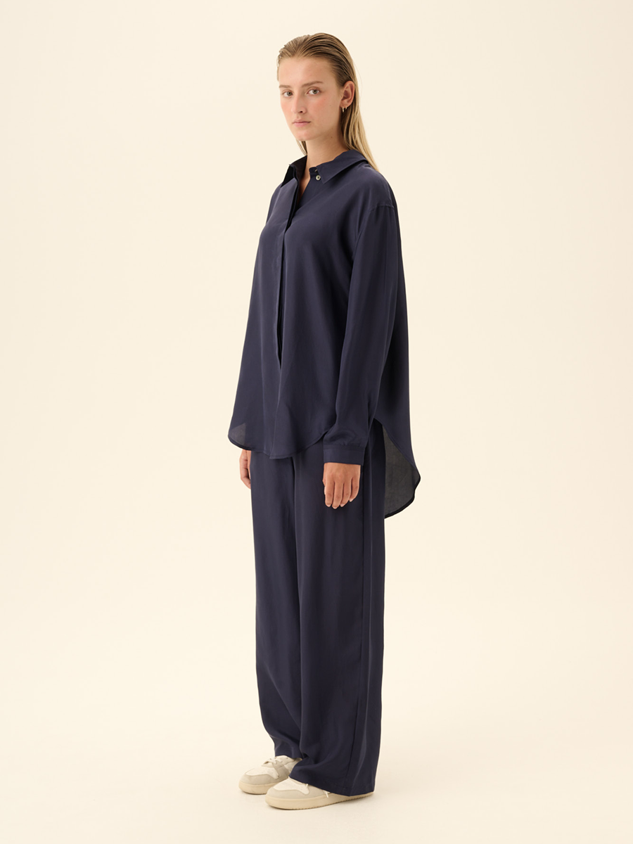 Silk Trousers Palma Navy