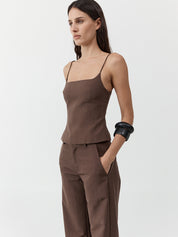 Silk Canvas Cami - Mud