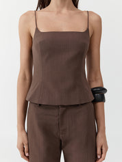 Silk Canvas Cami - Mud