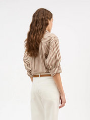 Edgar Shirt Brown/Ecru Stripe