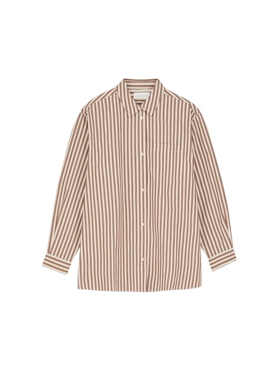 Edgar Shirt Brown/Ecru Stripe