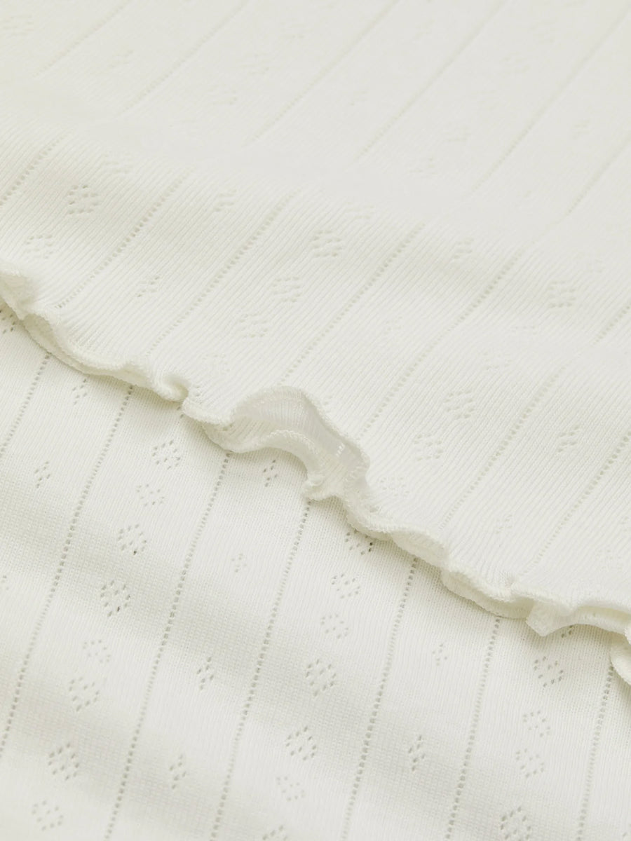 Skall Studio Edie Tee T-Shirt Weiß Detailansicht Stoff