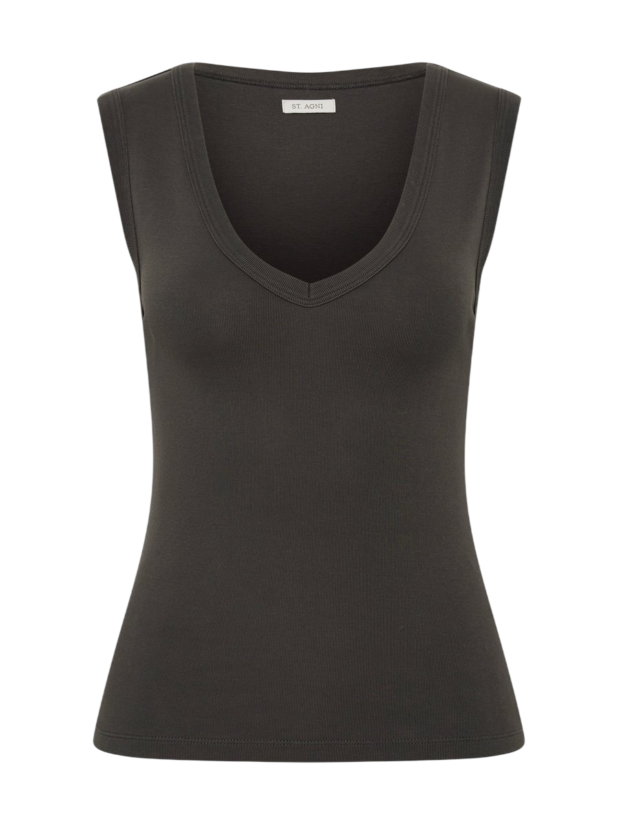 Organic Cotton 90s Top Dark Moss