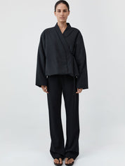 Pillow Wool Wrap Jacket Dark Graphite