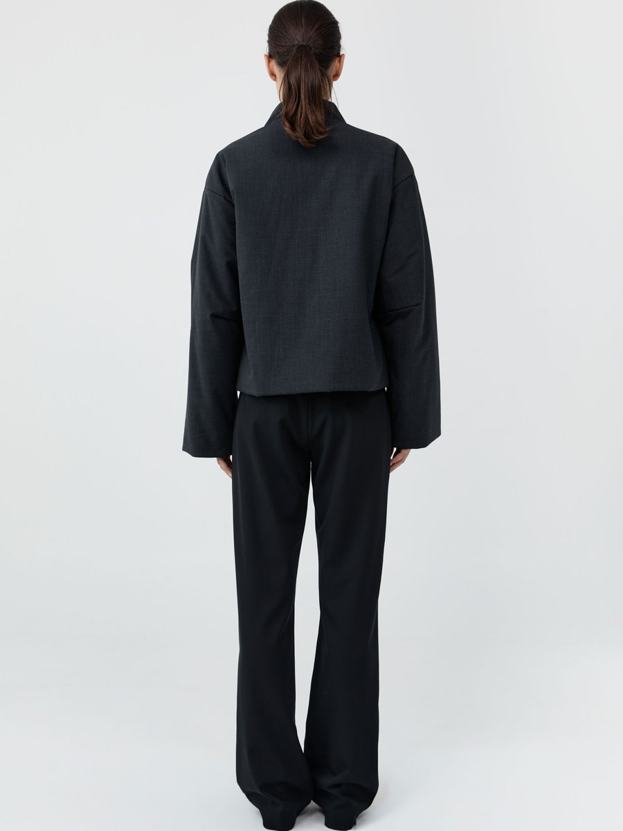 Pillow Wool Wrap Jacket Dark Graphite