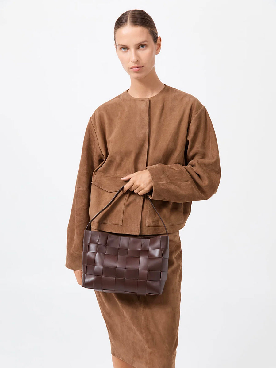 Woven Mini Tote Chocolate Brown