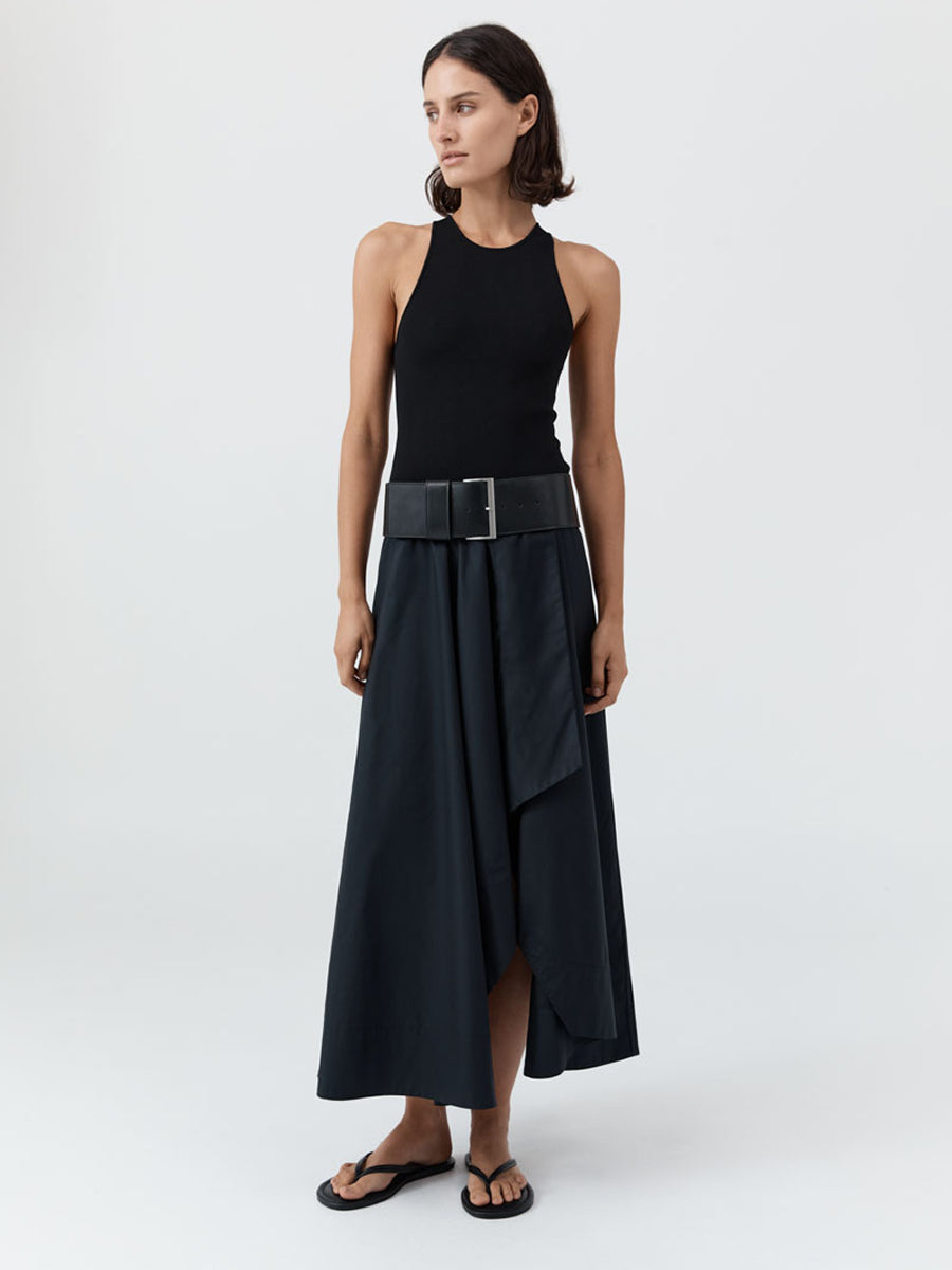 Knit Bodice Asymm Dress