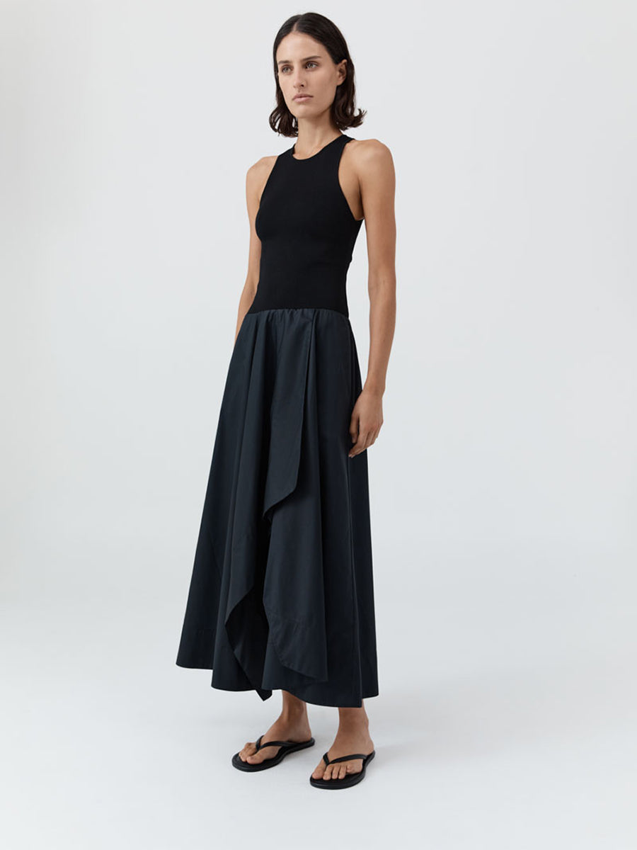Knit Bodice Asymm Dress