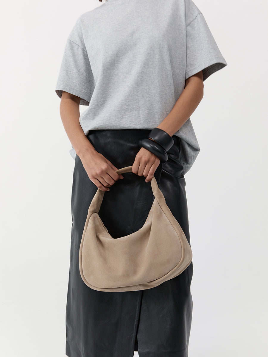 Suede Large Bon Bon Bag - Rock